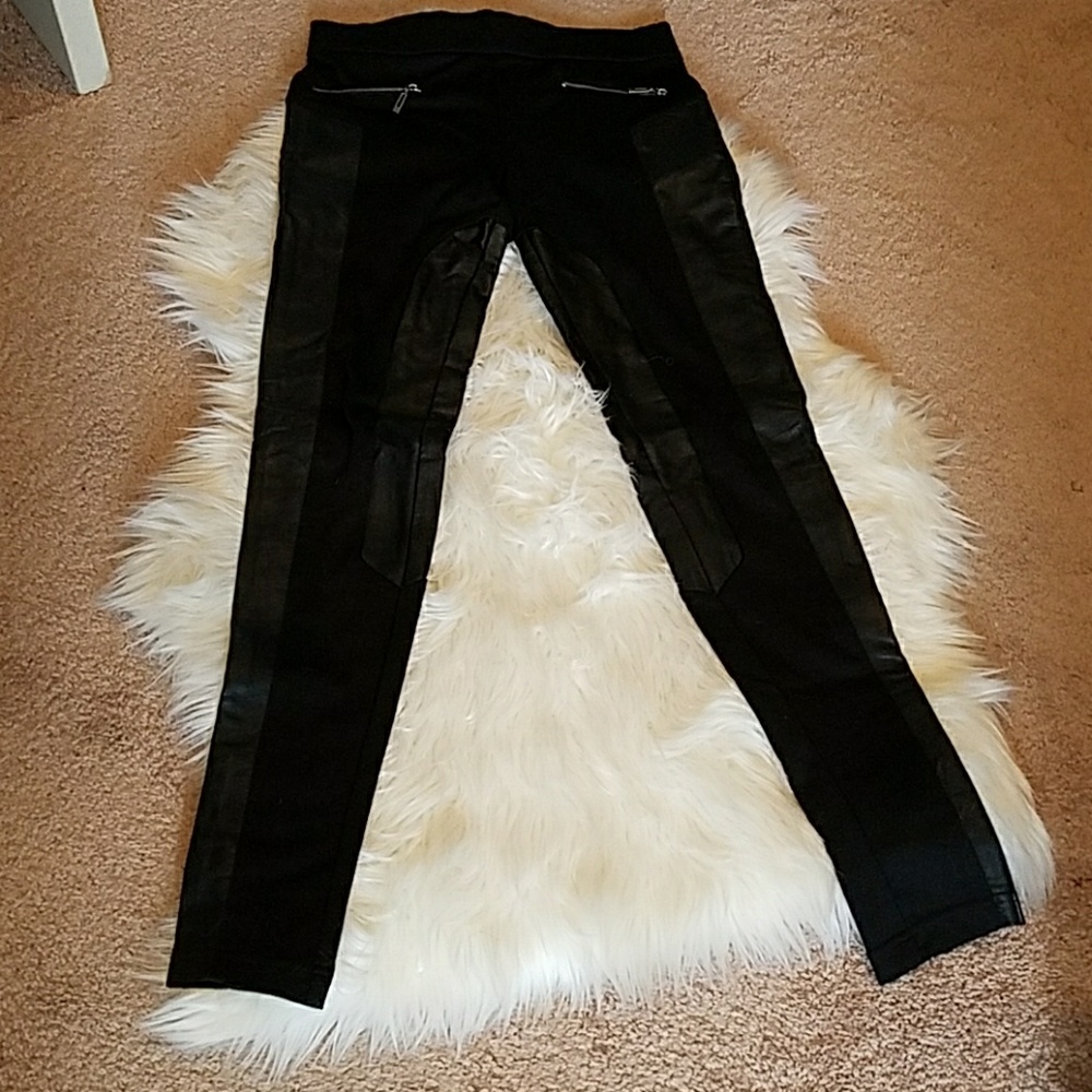 Forever 21 Faux Leather Panel Leggings - Size S